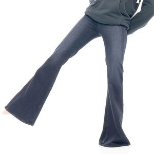 Sandrine Rose X Free People Super Flared Denim Jeans Size 31 gray